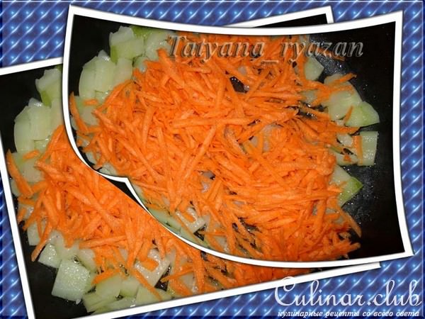 Тушенные грибы с кабачком