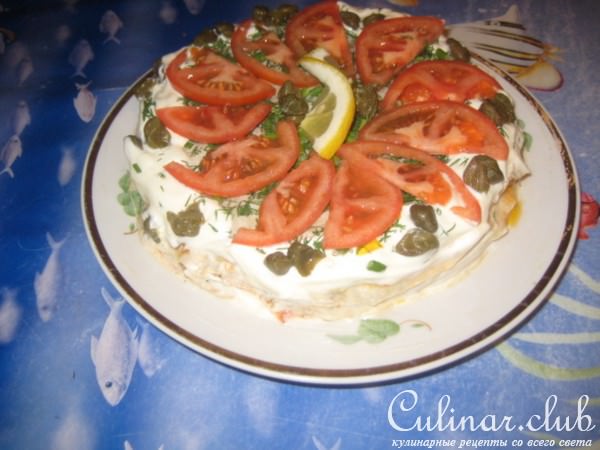 Закусочный торт-лаваш"Опенок"