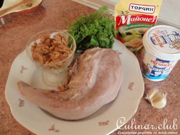язык под ореховым соусом