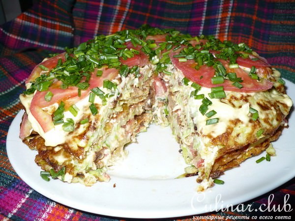 Кабачковый закусочный торт (вариант)