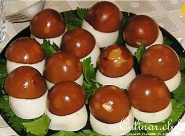 Фаршированные грибы "лесная полянка"