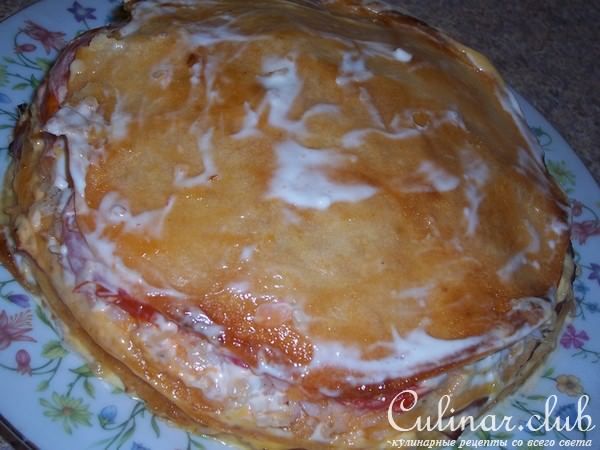закусочный пирог из лаваша. 