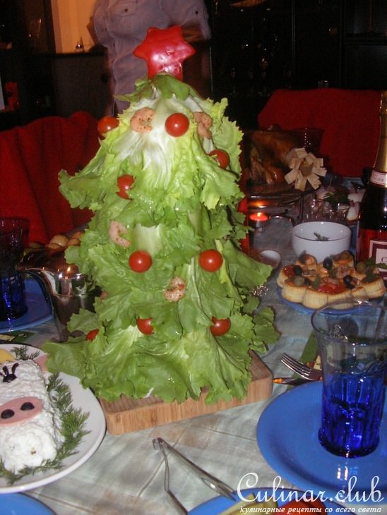 Елочка (вариант подачи закуски на новогодний стол) 