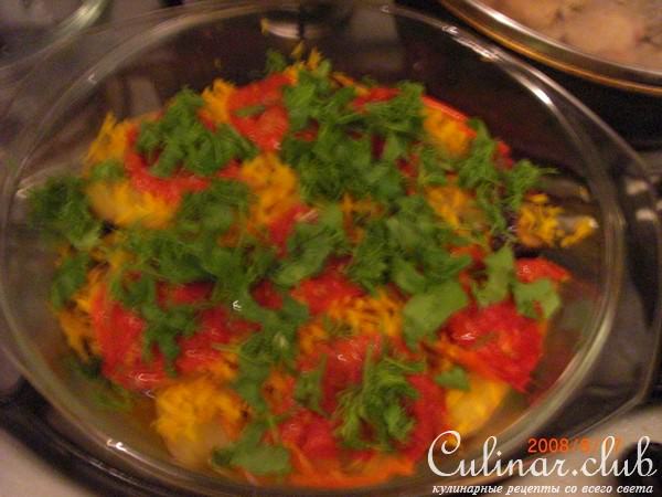 Баклажаны с овощами и яблоками. Кончается лето.