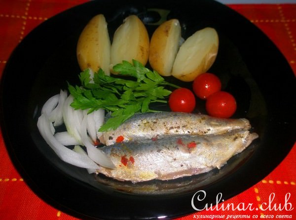 Маринованная мелкая рыбка
