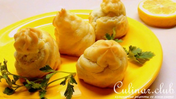 Профитроли с паштетом (паштет из печени индейки и из печени трески!) Дедушке 95!!!