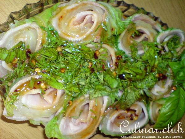 Рулетики из Пекинской капусты и ветчины 