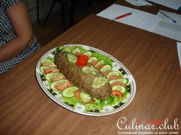 Рулет с грибами и яйцом