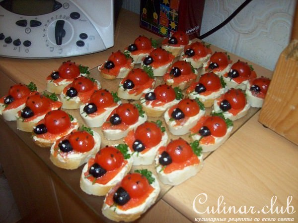 бутерброды"Божья коровка"