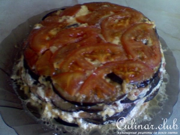 Запеченая баклажановая закуска с сыром(фото)