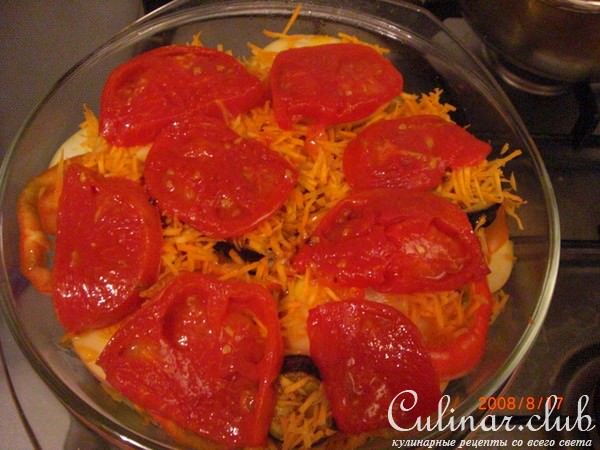 Баклажаны с овощами и яблоками. Кончается лето.