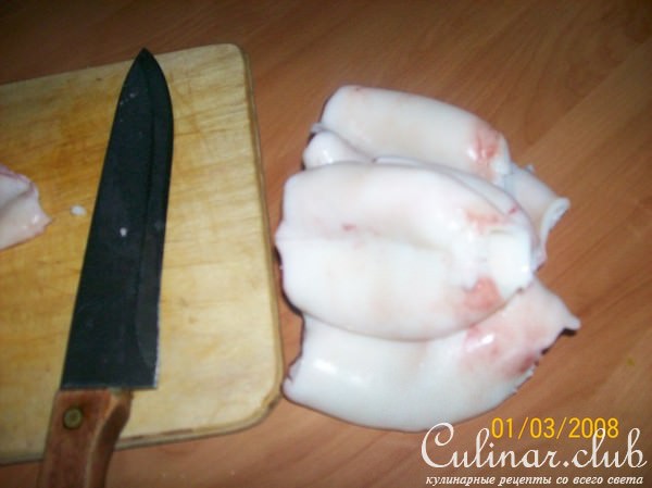 Закуска из кальмаров с карри