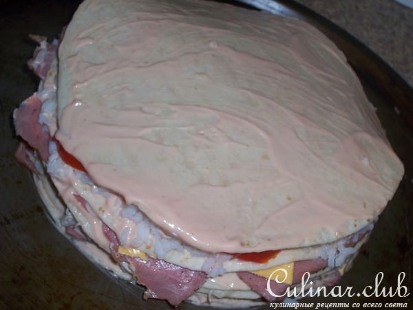 закусочный пирог из лаваша. 