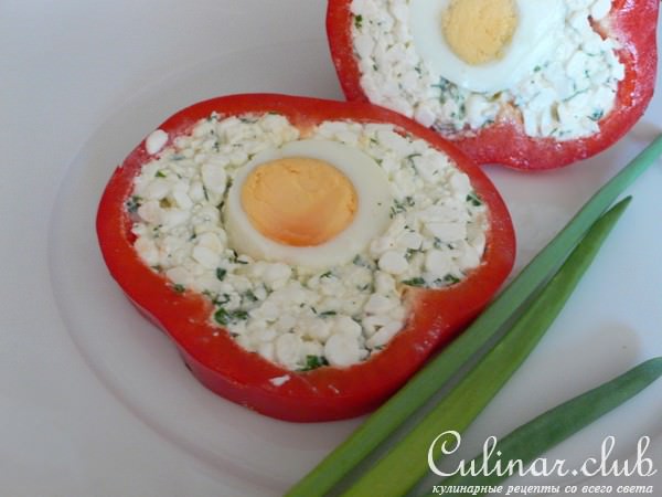 Фаршированные колечки перца