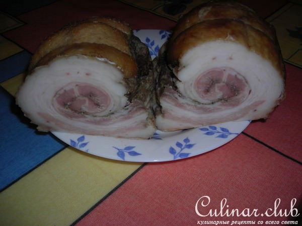 Рулет из свиного брюшка