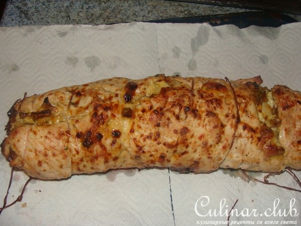 куриный рулет с грибами