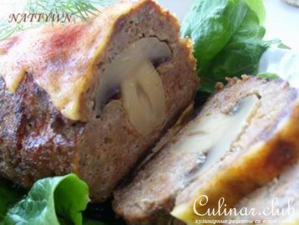 Багет мясной с грибами
