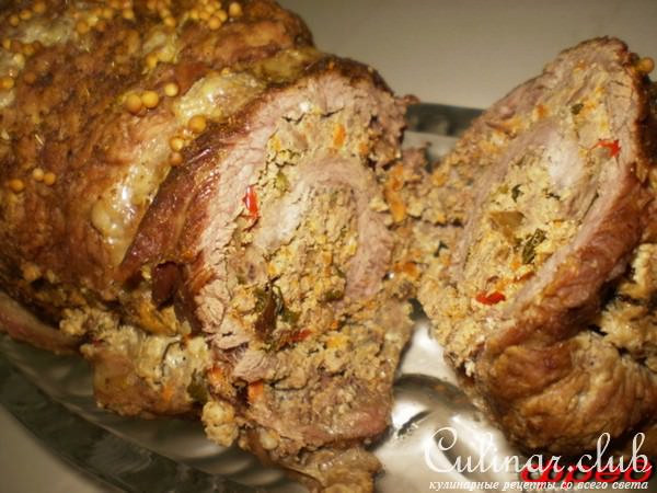 мясной рулет с печенью