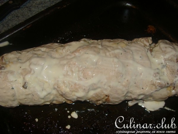 куриный рулет с грибами