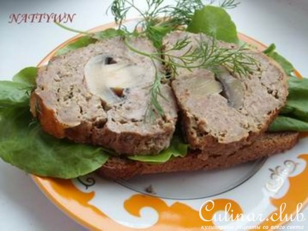 Багет мясной с грибами