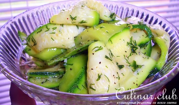 Маринованные цуккини, салат-закуска
