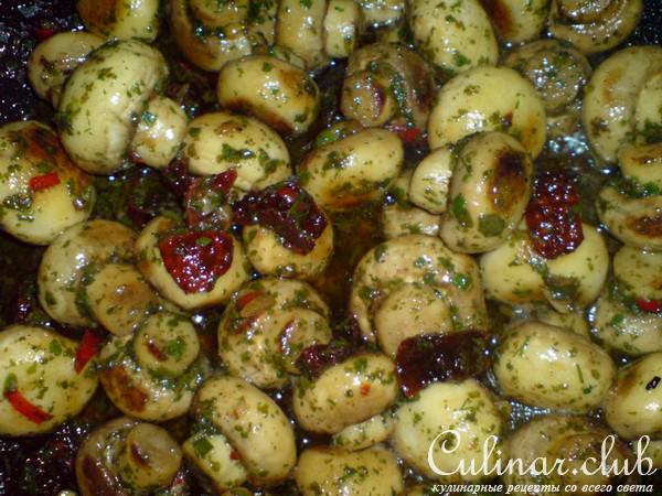 ANTIPASTI с шампиньонами и сушёными помидорами