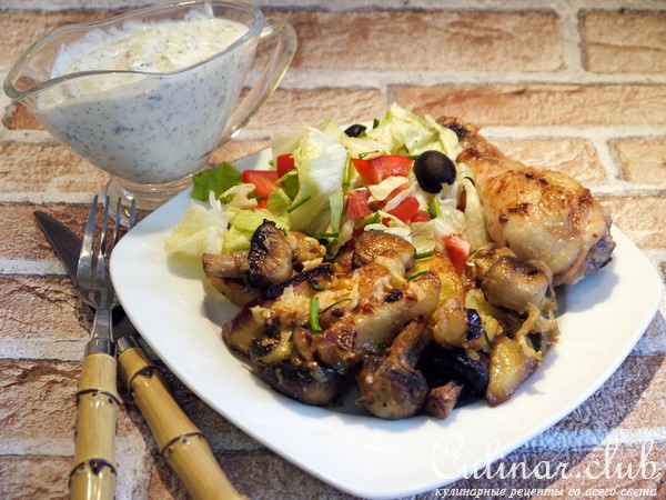 Запеченный сливочный картофель с грибами