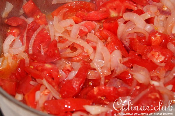 Закуска из запечёного перца с луком.чесноком и брынзой