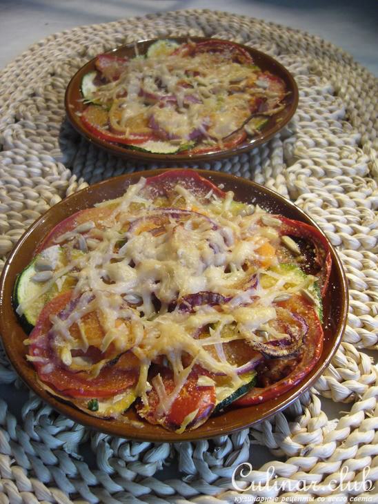 Овощи, запеченные под хрустящей корочкой из пармезана