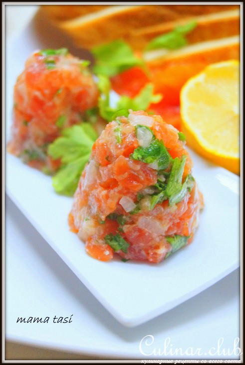 Тартар из подкопчённой форели и икры трески. Закуска на миллион!