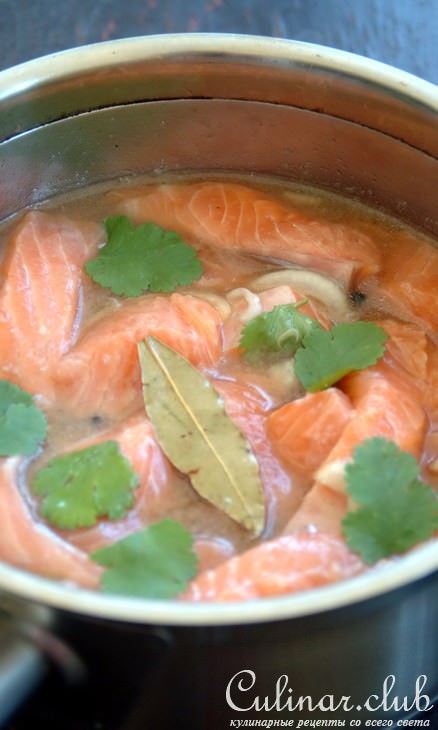Семга маринованная (два рецепта) и жульен "Морской"