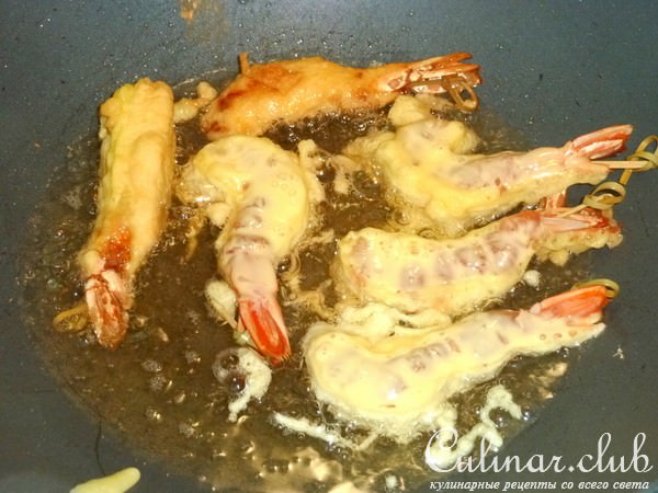 Креветки в шафрановом кляре (Меню Новогоднего стола)