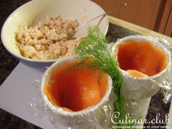 Мешочки из лосося