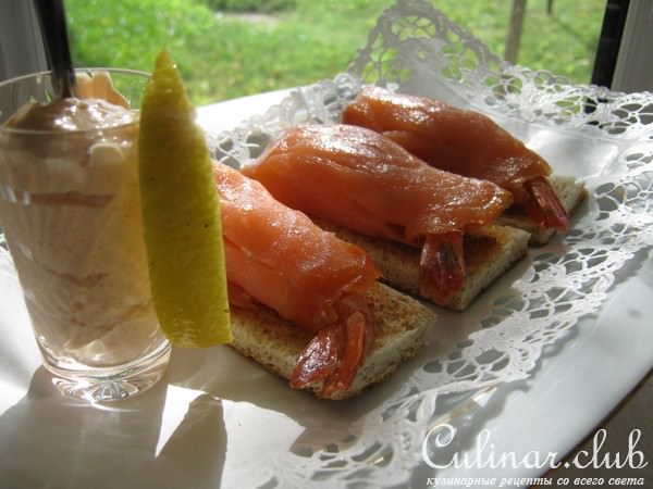 Рулетики из сёмги с креветкой - Salmon roll.