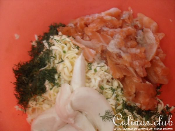 Закусочные тарталетки с сёмгой и сыром