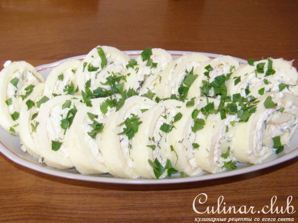 Яичный рулет с плавленным сырком