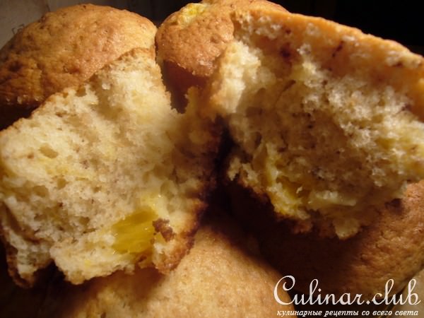 Маффины с апельсином и грецкими орехами.