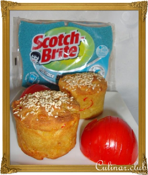 Сырно-творожные маффины из рисовой и гороховой муки
