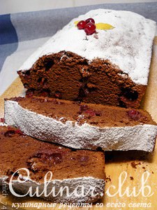 Шоколадный кекс с клюквой