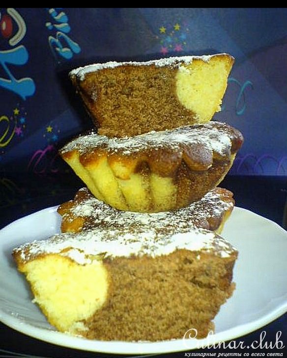 Мраморные кексики к чаю