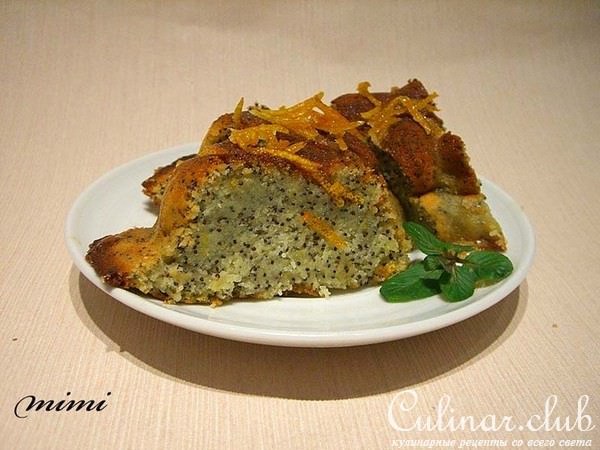 сырный апельсиновый кекс с маком