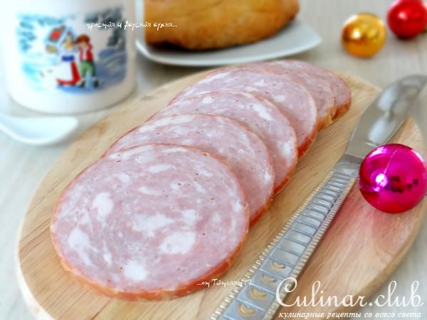 Простая свиная колбаса Вкусная
