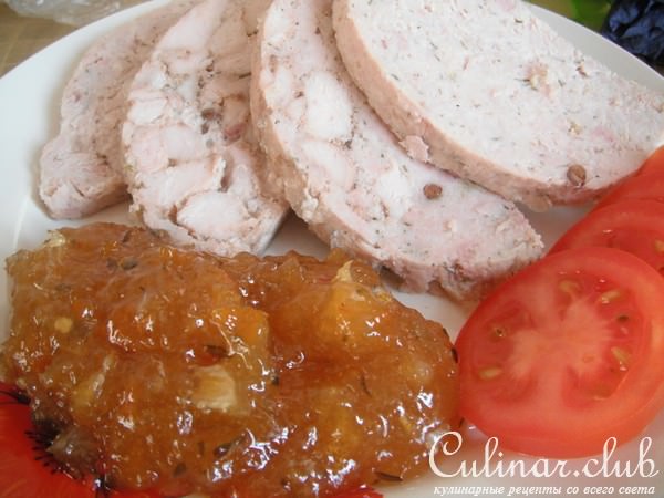 "Белобока" первый опыт, куриная ветчина + пряный цитрусовый джем