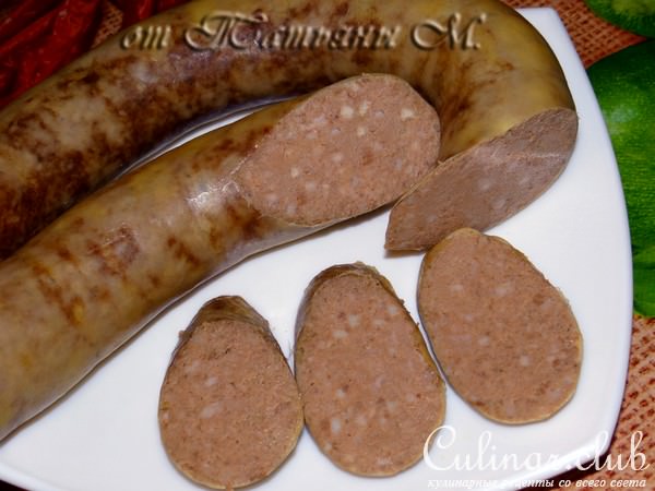 Колбаса домашняя ливерная варёная