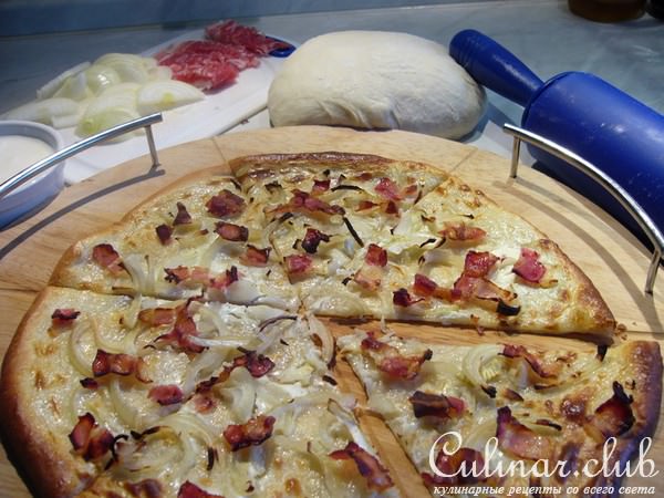Тарт фламбе (tarte flambe) или эльзасский луковый пирог
