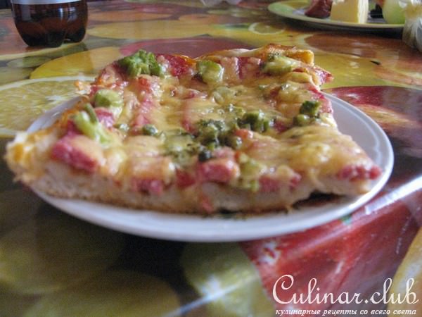 Вкуснейшая пицца на тонком кефирном тесте