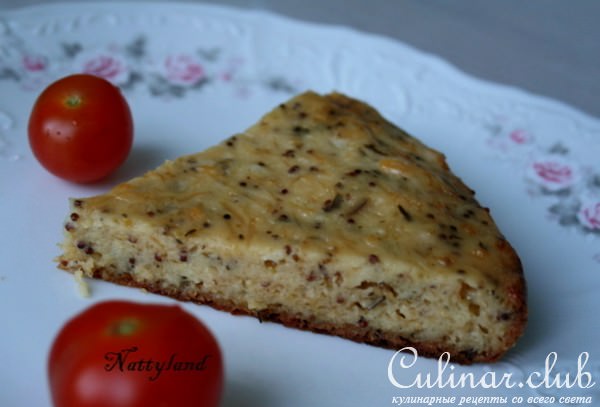 Кекс с зернистой горчицей и сыром (сделан в мультиварке)