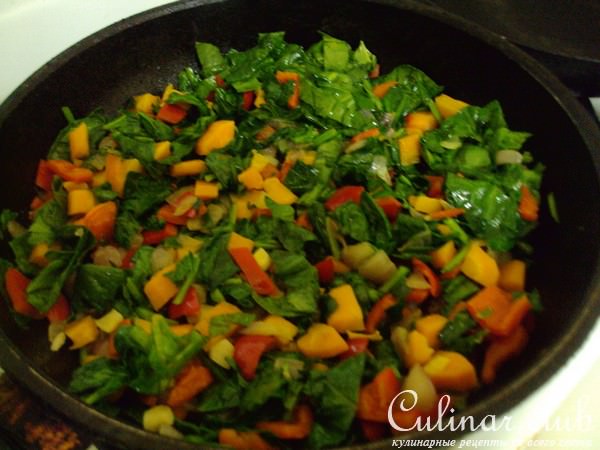 Тарт с сыром и овощами.