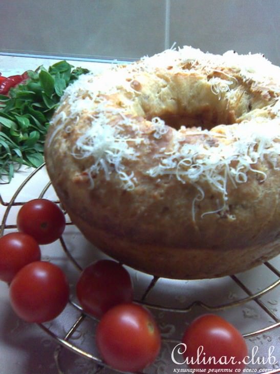 КЕКС ЗАКУСОЧНЫЙ на закваске С ЭСТРАГОНОМ, ФИСТАШКАМИ, ВЕТЧИНОЙ И СЫРОМ