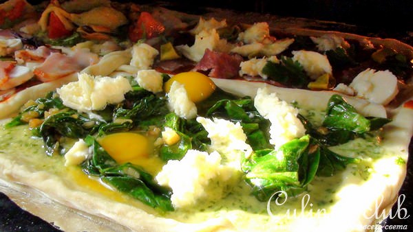 Пицца «Четыре вкуса» Pizza Quattro Gusti.